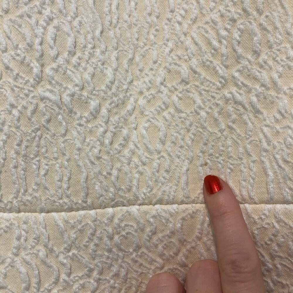 Tibi Cloque Cream Textured Knit Fluted Dress - Picture 6 of 7